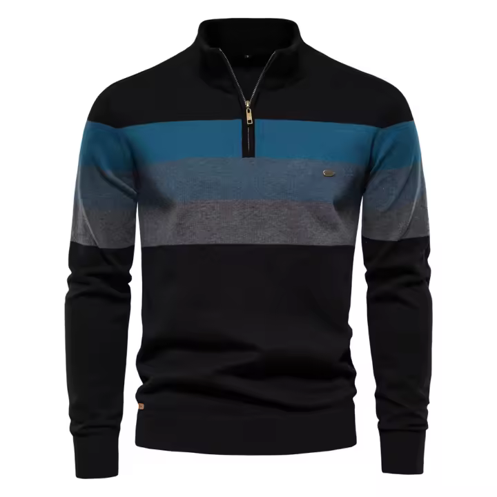 Jersey de cuello alto para hombre, otoño e invierno, top - 1