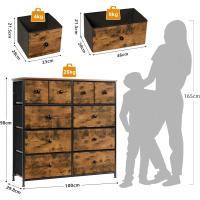 con 10 cajones de tela, cómoda para dormitorio, mueble de almacenamiento, muebles de dormitorio, cómoda para cocina, oficina, pasillo, mueble para TV con cajones - details 28