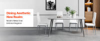 SucceBuy Juego de 4 sillas de comedor modernas, sillas laterales tapizadas de cuero con asientos acolchados y patas de metal resistentes, diseño que ahorra espacio para comedores o cocinas, color blanco - details 0