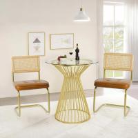 Pack de 2 Comedor Tapizadas, Sillas de Cocina Modernas con Patas de Metal, Gran Estabilidad y Capacidad de Carga, Blanco, Ratán, Vellón, Espuma - details 16