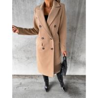 Abrigo de lana de manga larga Simple para mujer, moda de otoño e invierno - details 4