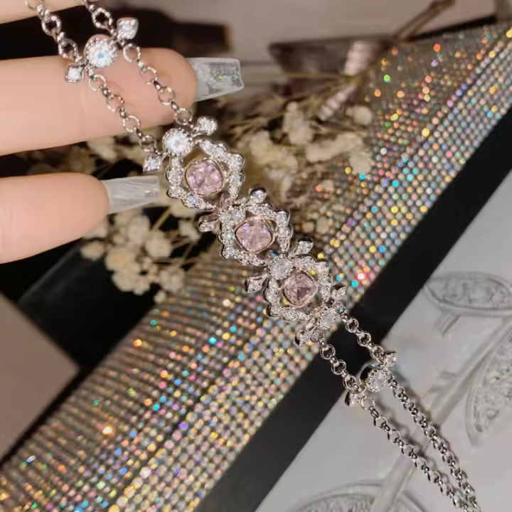 Atrapasueños de industria pesada, nueva pulsera Vintage de tanzanita para mujer, drenaje de diamantes completo con microincrustaciones chapadas en 18K - 1