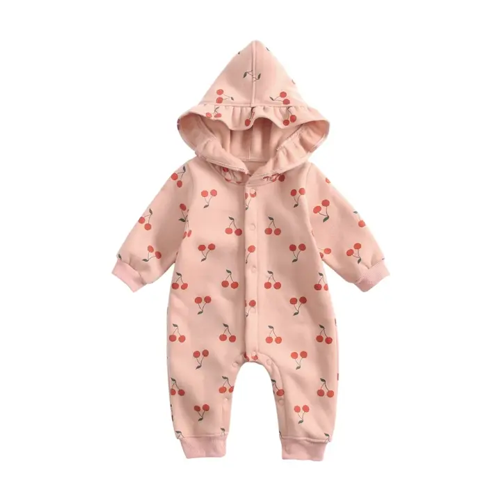 Mono de invierno de manga larga para bebé, sudadera con capucha para niña, c - 1