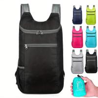 Bolsa Plegable para Viajes al Aire Libre, Paquete de Color Beige Claro Almacenable, Mochila Pequeña Portátil y Multifuncional Ultraligera - details 0