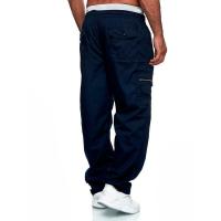 Pantalones casuales sueltos rectos con múltiples bolsillos para hombre, pantalones - details 23