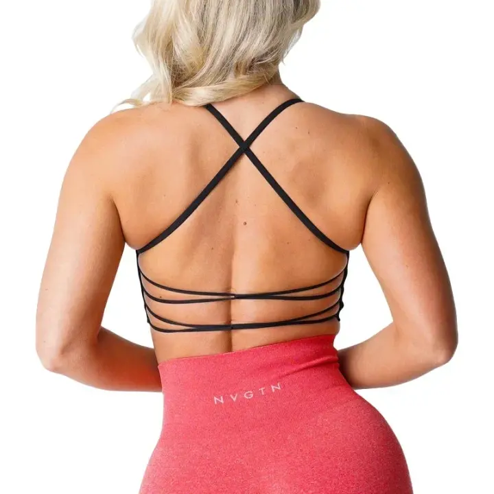 NVGTN-Sujetador sin costuras invencible para mujer, ropa interior deportiva de licra, elástica, transpirable, mejora el pecho, ocio - 1