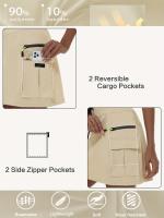 Pantalones casuales de golf de cintura alta para mujer con cremallera y múltiples bolsillos para escalada al aire libre, pantalones cortos deportivos de secado rápido - details 5