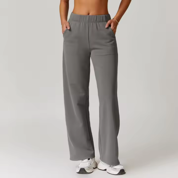 Pantalones de pierna recta para deportes al aire libre para mujer, pantalones sanitarios adelgazantes de cintura alta, pantalones casuales versátiles, otoño e invierno, nuevo - 1