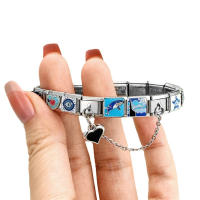 Pandach-abalorios de la serie oceánica, delfines, tortugas, gaviota, ballena, enlaces italianos, pulsera de 9mm, fabricación de joyas de acero inoxidable - details 1