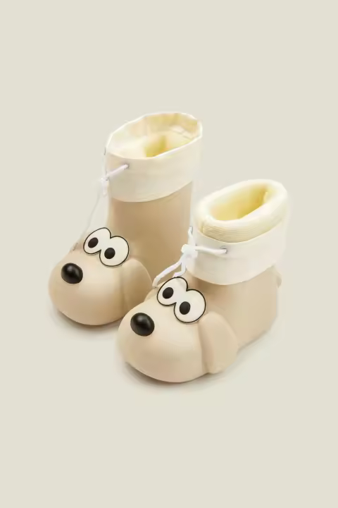 Botas de agua impermeables de forro polar, media caña, antideslizantes, para niños - 1