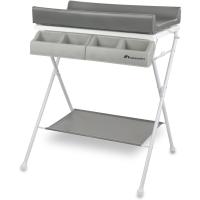Bañera Cambiador Bebé 2 en 1, 0-12 M (máx 11 kg), Fácil de Mover 4 Ruedas con Freno, Múltiples Compartimentos Almacenamiento, Colchón Cambiador Acolchado, Fácil Drenaje, Gris Mist - details 7