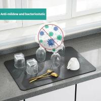 Super Absorbent Coffee Dish Large Kitchen Absorbent Draining Mat Drying Mat Quick Dry Bathroom Drain Pad Kitchen - details 5