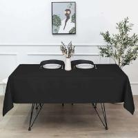 Mantel rectangular negro de 54 x 108 pulgadas: manteles desechables para comidas, fiestas y otros ocasos. - details 0