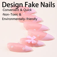 Pegatinas de Uñas Rosas con Lazos de Perlas Artículo de Uñas Removible para Belleza - details 2