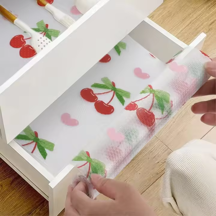 Almohadilla de mesa gruesa a prueba de humedad y aislante del calor con cúpula de cerezo, armario, plantilla, forro no adhesivo reutilizable - 1