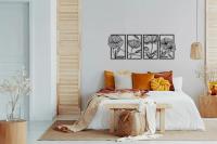 Juego de 4 Piezas de Decoración de Pared de Loto Metálico Arte Abstracto Floral Estético de Líneas de Patchwork Escultura de Pared Colgante Minimalista para Sala de Estar, Dormitorio, Oficina y Estudio de Yoga - details 0