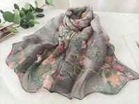 Verde Hierba mujeres elegante gasa Georgette Bandana bufanda verano playa protector solar fino Hijab - details 21