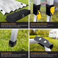 Mesa Plegable para Acampar, Mesa de Camping con Marco de Aluminio, Tablero Enrollable, Mesa Plegable con Ajuste de Altura Incl. Bolsa de Transporte con Correa, 120 x 70cm - bis 30 kg - details 6