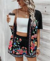 Conjunto de Verano para Mujer 2025 Blusa Estampada y Shorts Ajustados Moda Europea - details 27