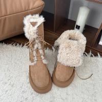 Botas de nieve para mujer, zapatos de felpa, zapatos de invierno, botas de cuero para mujer, zapatos para mujer 2025 - details 7