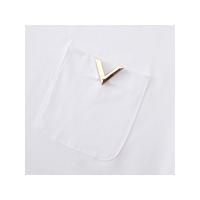 Las mejores camisas casuales básicas de moda de verano, camisetas holgadas de algodón puro para hombres y nuevas camisas de manga corta para parejas con estampados de logotipos en la parte delantera. - details 3