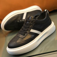 Zapatos blancos de estilo británico de cuero, zapatos de plataforma con aumento para hombres - details 1