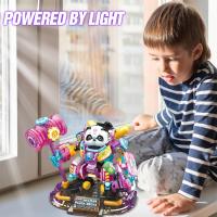 Juego de bloques de construcción de Panda para niños y adultos, figuras luminosas de animales, Micro Mini Mecha, juguete - details 3