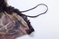 Short holgado para mujer, estampado de orejas de madera, cuello con tirantes, nuevo - details 14