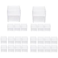Caja de embalaje de plástico transparente, caja cuadrada para dulces, joyería, regalo de fiesta, regalo de cumpleaños, 24 piezas - details 0