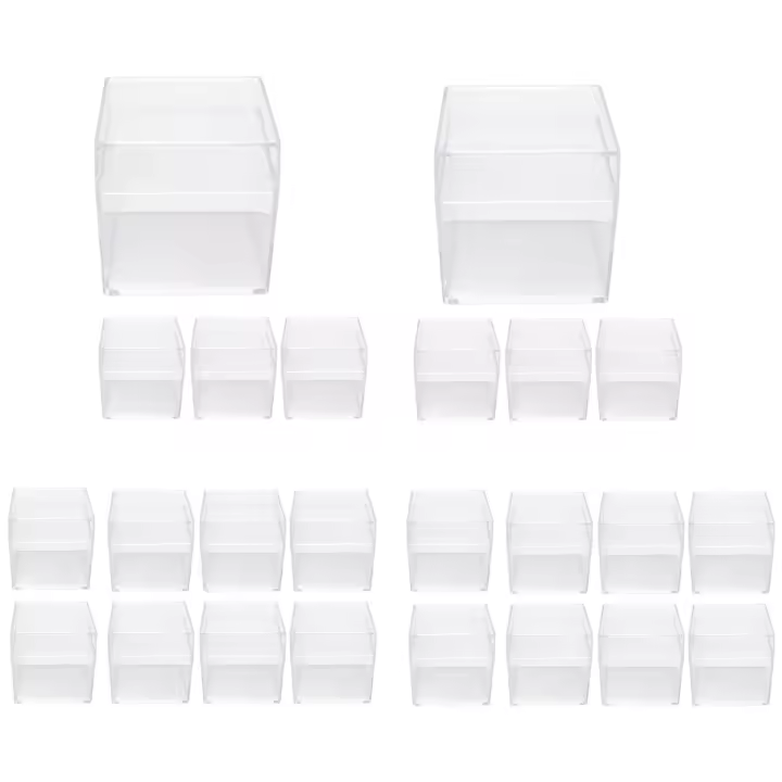 Caja de embalaje de plástico transparente, caja cuadrada para dulces, joyería, regalo de fiesta, regalo de cumpleaños, 24 piezas - 1