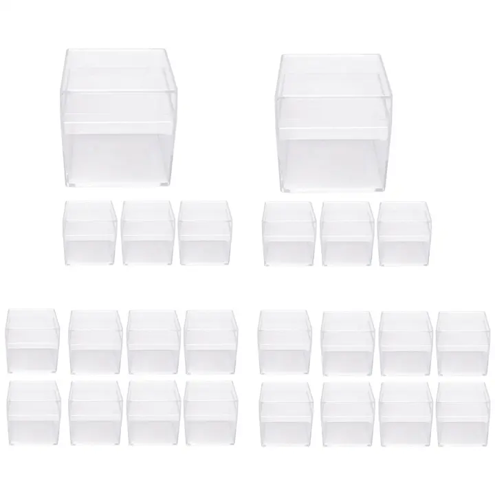 Caja de embalaje de plástico transparente, caja cuadrada para dulces, joyería, regalo de fiesta, regalo de cumpleaños, 24 piezas - 1