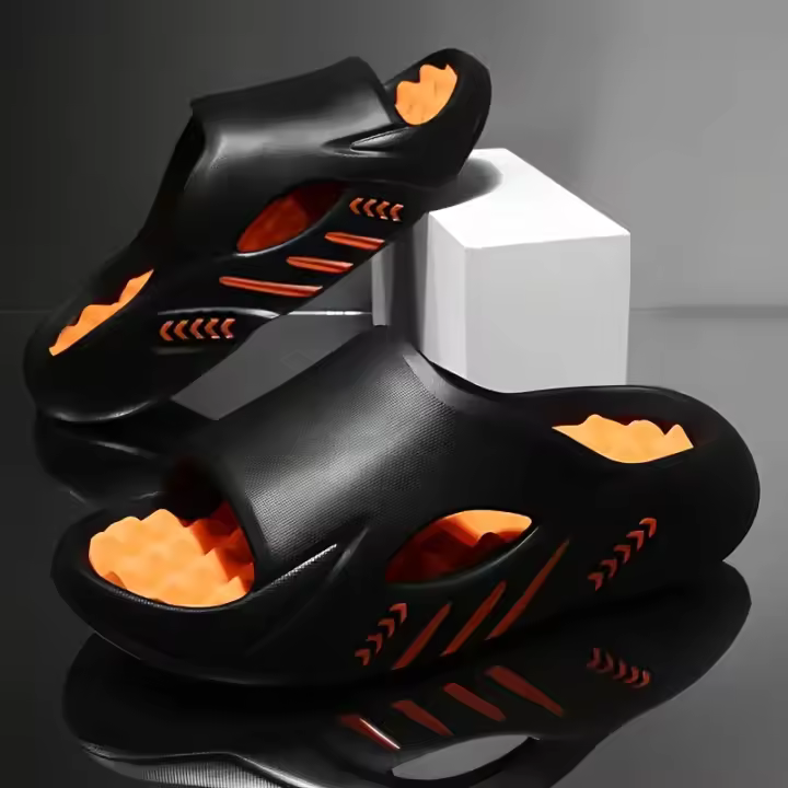 OURANNI Zapatillas deportivas ligeras con estampado de dibujos animados para hombre, para interior/exterior, para ducha, vacaciones en la playa, modernas y versátiles para uso diario informal de parejas, estructura duradera de EVA, diseño unisex - 1