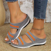 Women Wedge Slide Sandals Open Toe Slip On Arch Support Shoes Casual Outdoor Slides - details 6
