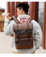 Mochila de cuero impermeable de gran capacidad para computadora de negocios para hombres - details 13