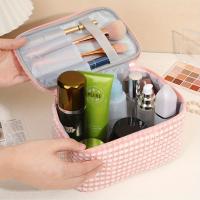 Set de Bolsa de Maquillaje de Corduroy de Gran Capacidad Color Sólido Ideal para Viajes - details 5