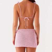 Conjunto de Falda de Crochet para Mujer Top de Tanque con Halter, Mini Falda de Playa Hueco - details 3