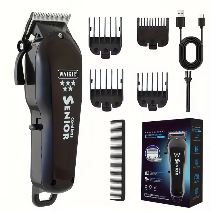 Cortadora de pelo eléctrica profesional para hombres, recortadora de barba, cortadora de pelo recargable por USB, máquina de corte de pelo - 1