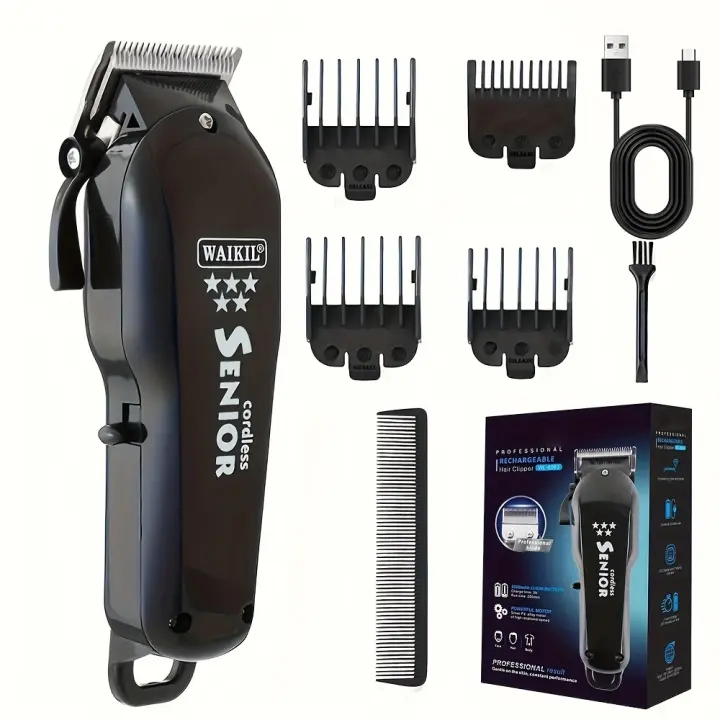 Cortadora de pelo eléctrica profesional para hombres, recortadora de barba, cortadora de pelo recargable por USB, máquina de corte de pelo - 1