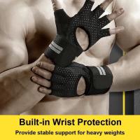 Guantes de Levantamiento de Pesas para Hombre y Mujer Equipo de Fitness Portátil con Soporte para Muñeca para Entrenamiento Cossfit Protección para Ejercicio en Gimnasio - details 11
