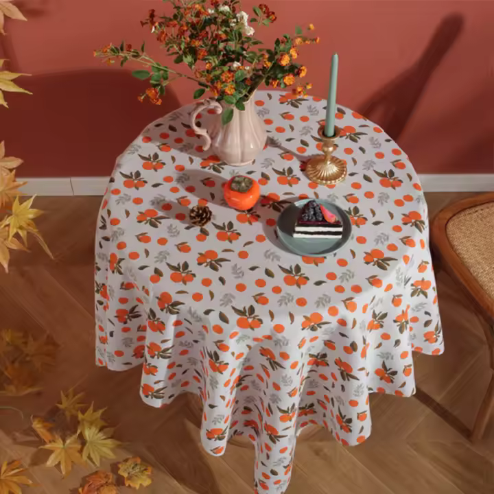 Mantel de poliéster con borde de encaje, cubierta rectangular a prueba de polvo con borlas, para cocina, mesa de comedor, decoración del hogar - 1