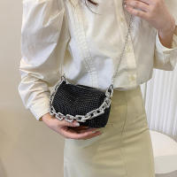 Bolso de Mano con Diamantes y Resplandor para Mujeres Bolso de Hombro Bolso de Señora Bolso Cruzado con Cadena de Cristal - details 4