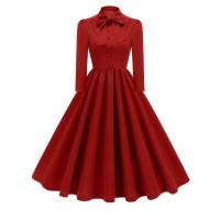 2024 nueva moda bata Vintage vestidos de verano elegantes mujeres Swing manga corta pajarita cuello Rockabilly fiesta graduación vestido de oficina - details 0