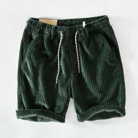 Pantalones Cortos de Corduroy Retro para Hombres Pantalones de Moda Casual de Verano Ligeros con Encaje Multifuncional de Medio Largo - details 10