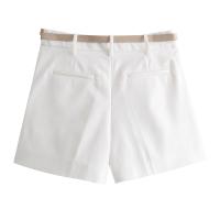 Verano nueva ropa de mujer estilo europeo y americano con cinturón decoración casual moda versátil pantalones cortos 8372 - details 5