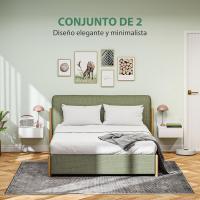2 Mesitas de Noche Flotantes Mesitas de Noche para Dormitorio con Cajón Mesas de Noche para Habitación Salón Hogar 43x36,5x30,5 cm Blanco - details 2