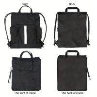 Bolsa de gimnasio deportiva de nailon, mochila ultraligera con cordón de gran capacidad, correas ajustables, mochila portátil multifuncional para senderismo - details 11