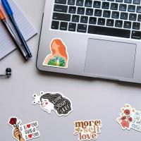 Pegatinas de pared de autoamor para niños, 50 piezas, papelería para cuaderno, Maleta, motocicleta, refrigerador - details 6
