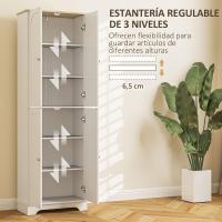 Alacena de Cocina Armario de Cocina Mueble Auxiliar de Cocina con 4 Puertas y Estantes Ajustables para Comedor Salón 60x30x183 cm Blanco - details 5