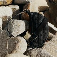 Bolso Crucero de Tejido Ligero Correa Ajustable Desmontable, Cierre de Cremallera, Lining de Goma y Poliéster, Marrón/Negro Bolso de Mano Casual para Mujeres en Primavera-Verano - details 10