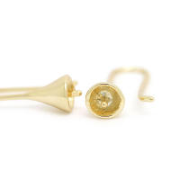 Latón color oro de 18 quilates, compatible con cuentas de medio agujero con ganchos de medio pasador para pendientes, joyería de alta calidad, accesorios para manualidades. - details 88